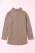 Khaki Oversize Textured Knit Button Front Shacket